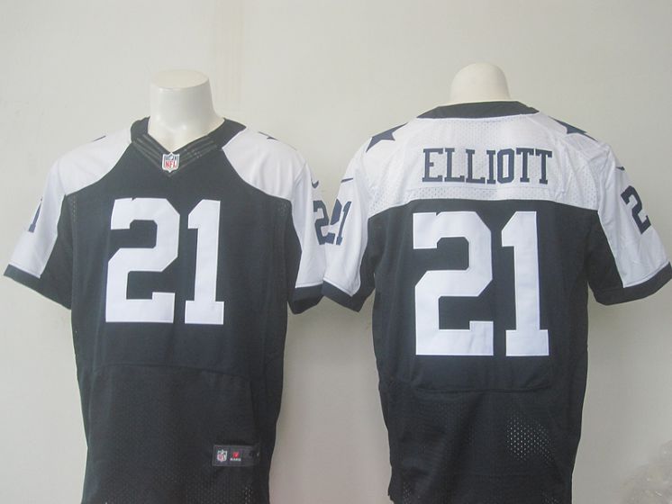 Men Dallas Cowboys 21 Elliott Nike NFL blue thanksgiving elite jersey